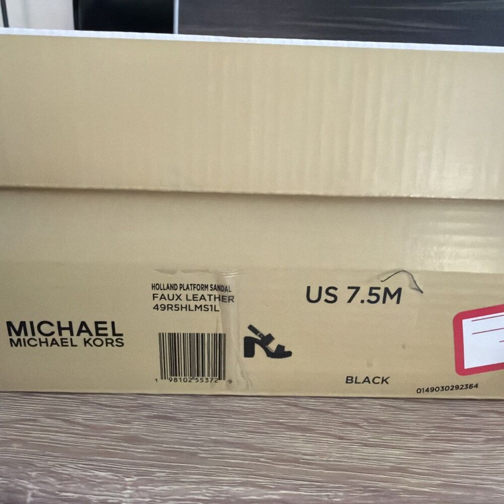 Michael Kors - Holland Black / Silver Platform Sandal New With Box Size 7.5 - Picture 13 of 13